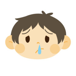 青っ洟の出ている子供