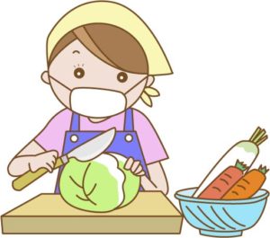キャベツを切る